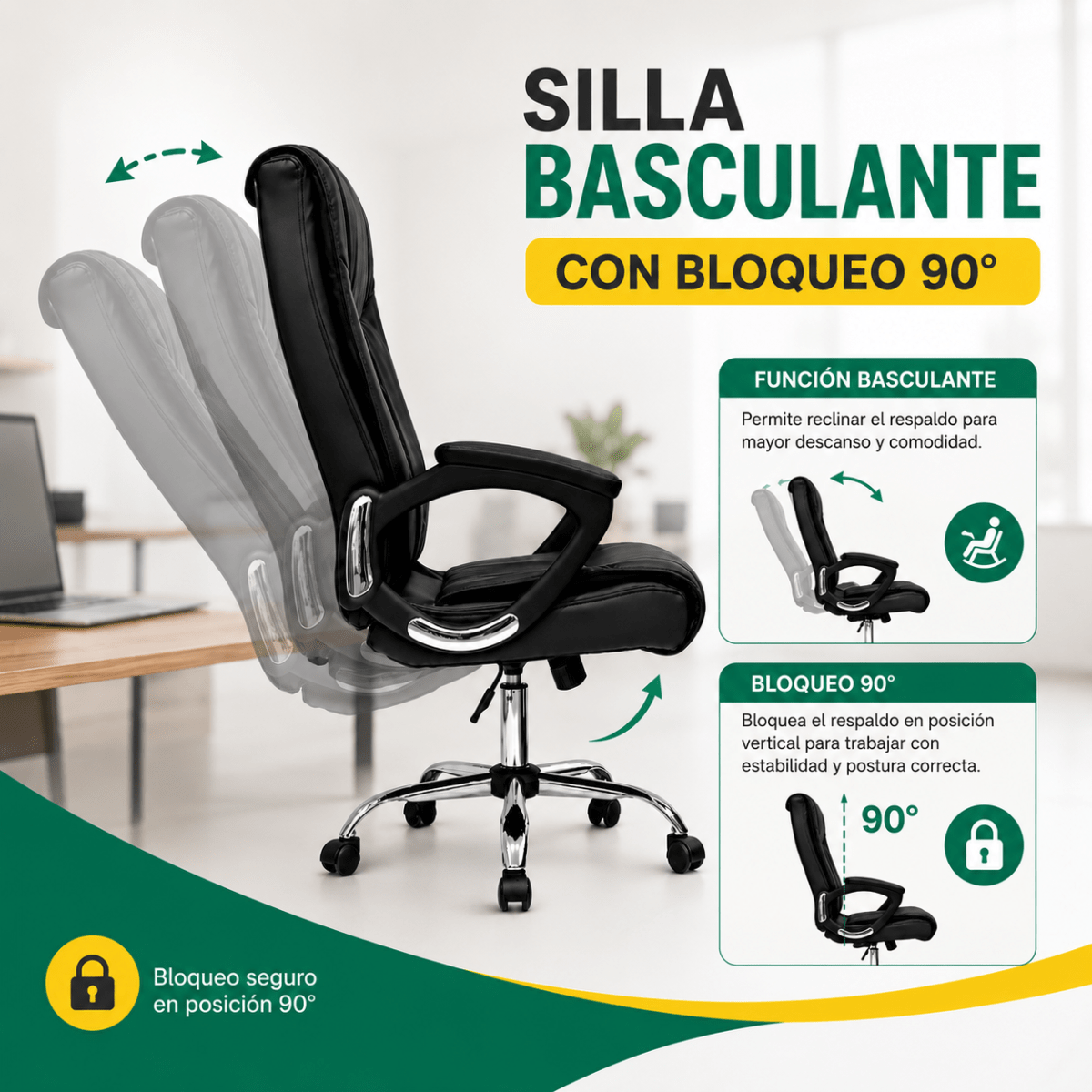 Silla de Oficina Presidente Vera PU möbelArt7