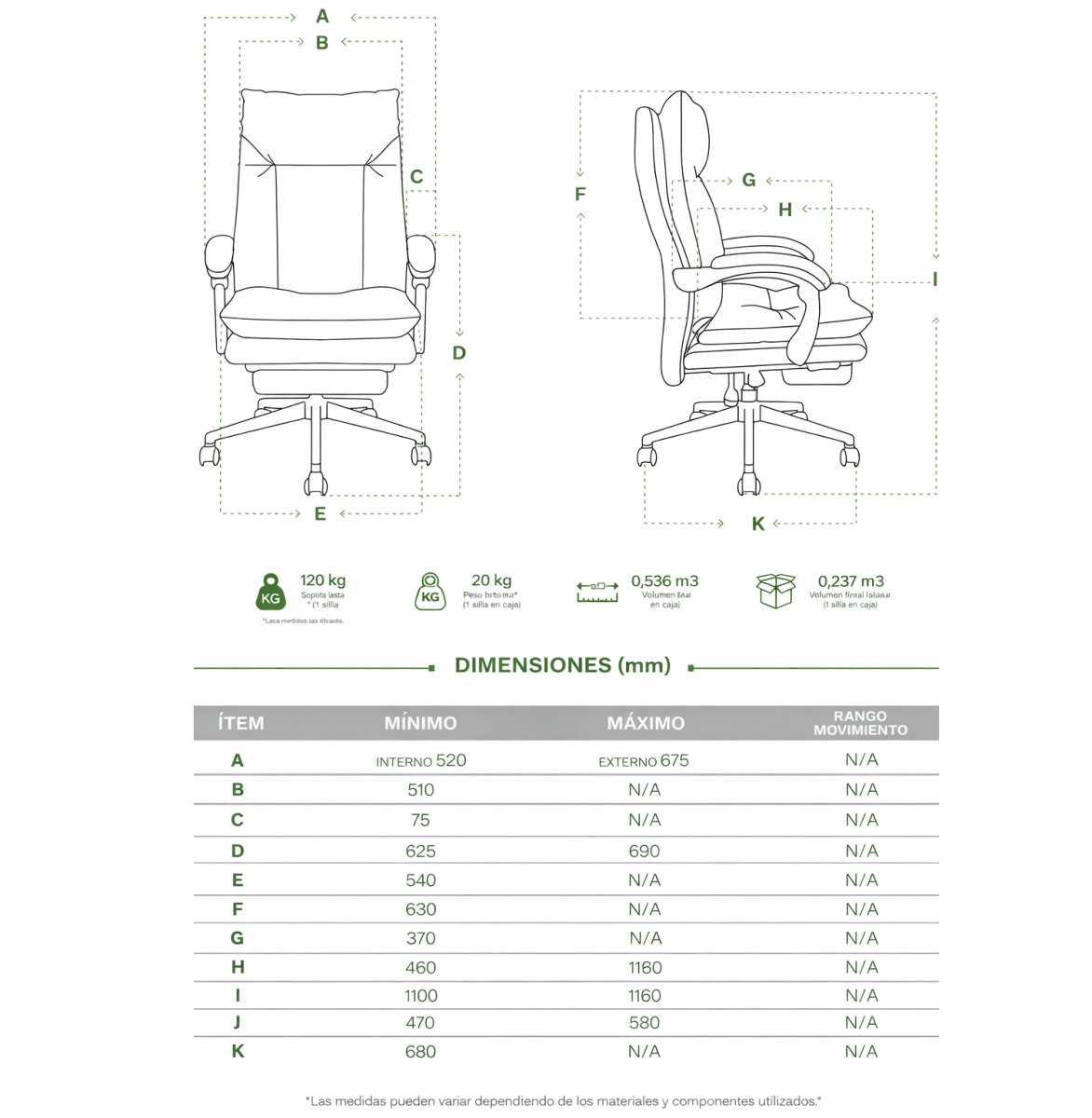 Silla de Oficina Presidente Owen PU Beige möbelArt2