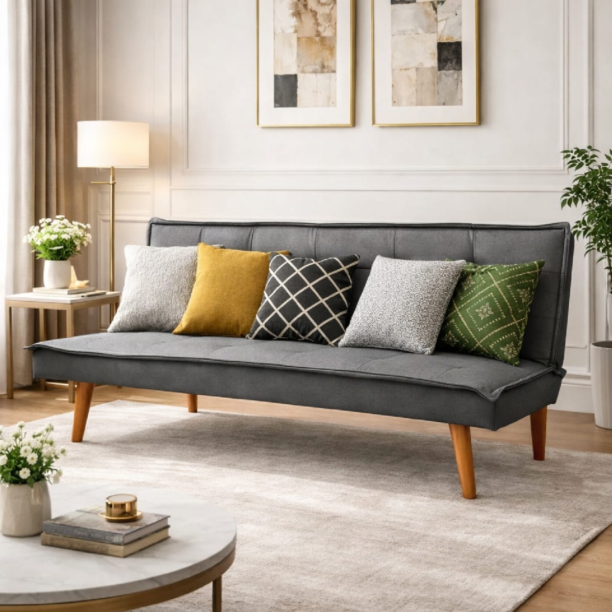 Sofá Cama Florencia Textil Gris möbelArt1