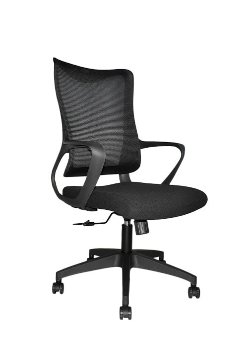 Silla de Oficina Gerente Rigs Tapizada Negro möbelArt1