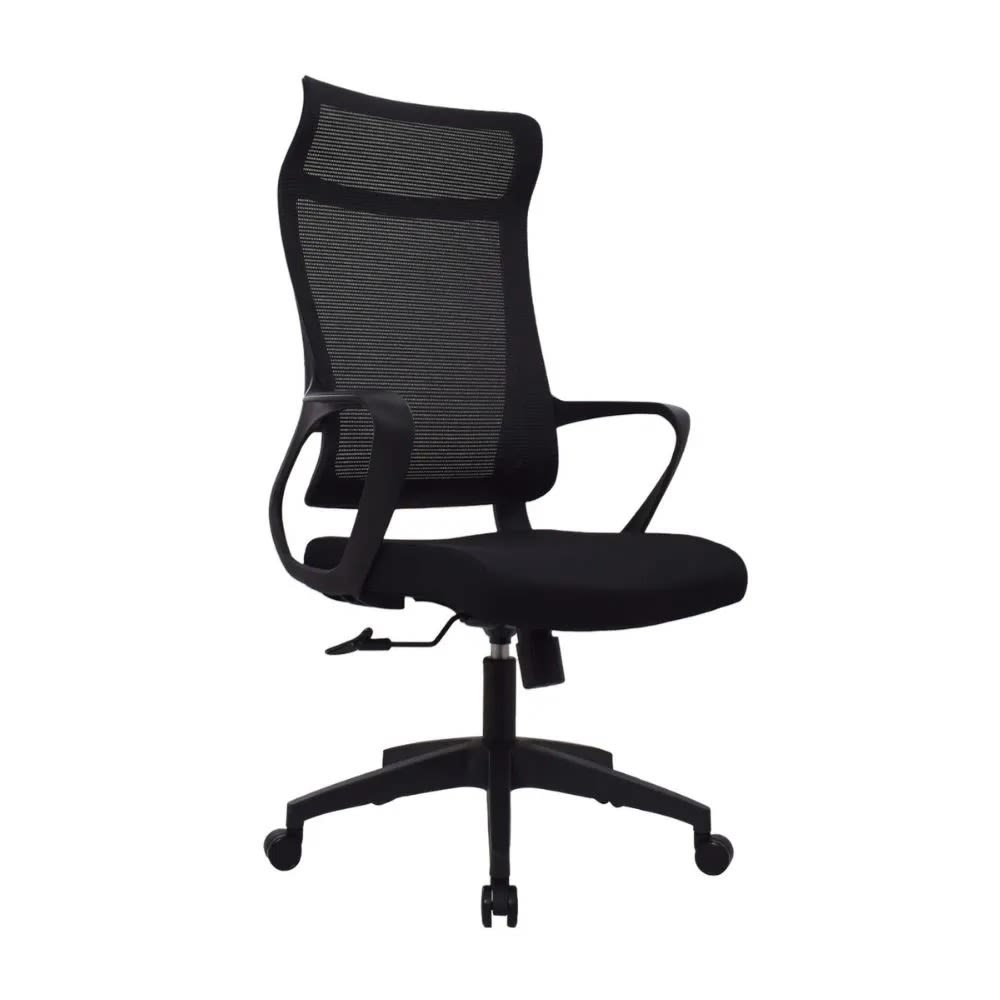 Silla de Oficina Presidente Rigs Tapizada Negro möbelArt1