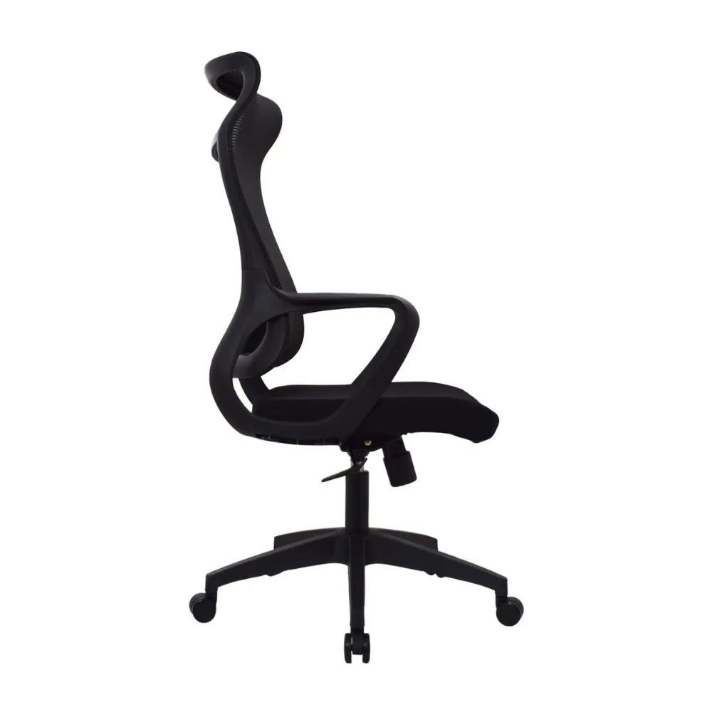 Silla de Oficina Presidente Rigs Tapizada Negro möbelArt3
