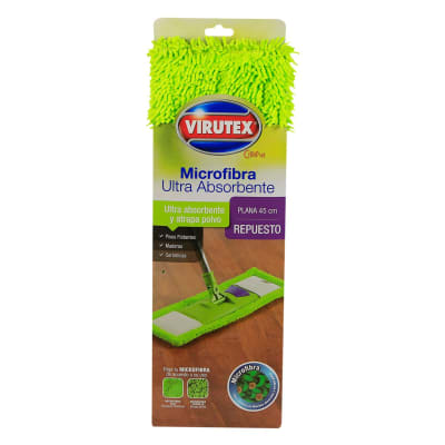 REPUESTO MOPA PLANA MICROFIBRA CON MANGO 45 cm. VIRUTEX1