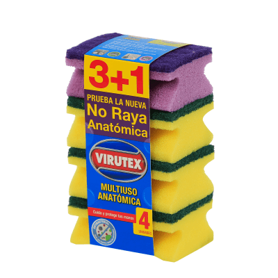 ESPONJA ACANALADA VIRUTEX 3UN + 1 NO RAYA1