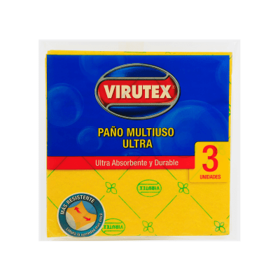 PAÑO MULTIUSO ULTRA ABSORBENTE VIRUTEX 3 UNIDADES