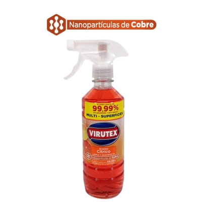 LIMPIADOR MULTI-SUPERFICIES DESINFECTANTE VIRUTEX 500 ML CON GATILLO CÍTRICO CON NANOPARTÍCULAS DE COBRE1