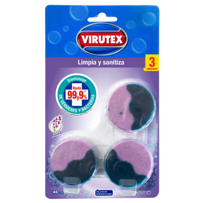 PASTILLA ESTANQUE INODORO VIRUTEX AROMA LAVANDA X3