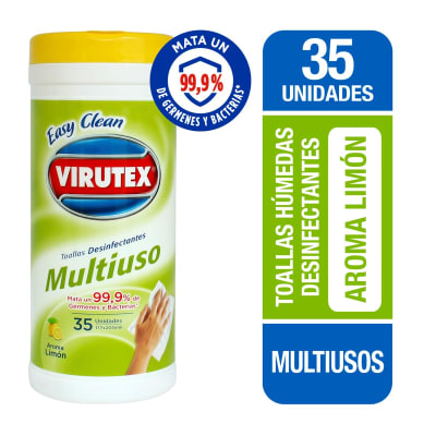 TOALLAS DESINFECTANTES VIRUTEX MULTIUSO 35 UN LIMON