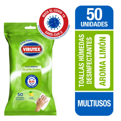 PAÑOS DESINFECTANTES LIMON VIRUTEX 50 UNIDADES1