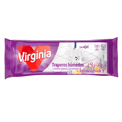 TRAPEROS HÚMEDOS VIRGINIA LAVANDA CON FLORES 10UN