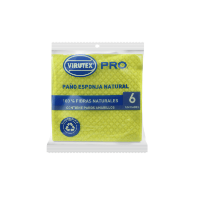 PAÑO ESPONJA VIRUTEX PRO 18X18 CM AMARILLO 6 UNIDADES1