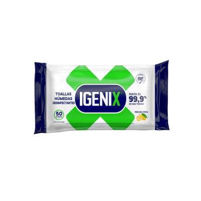 TOALLITAS DESINFECTANTES IGENIX FRESCURA CÍTRICA 50 UNIDADES