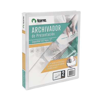 ARCHIVADOR CATALOGO TORRE BLANCO 2 Aros 2.0'' CARTA1