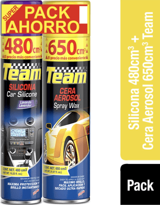 PACK SILICONA 480CC + CERA AEROSOL 650CC TEAM1