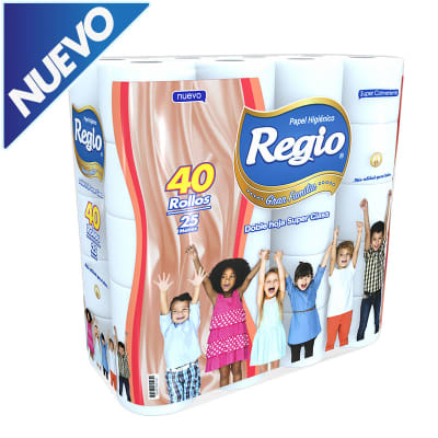 PAPEL HIGIENICO REGIO GRAN FAMILIA DOBLE HOJA 25MTS X 40 ROLLOS