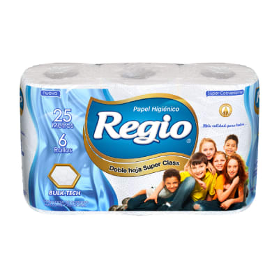 PAPEL HIGIENICO REGIO SUPER CLASS DOBLE HOJA 25 MTS 12 PACK X 4 ROLLOS1