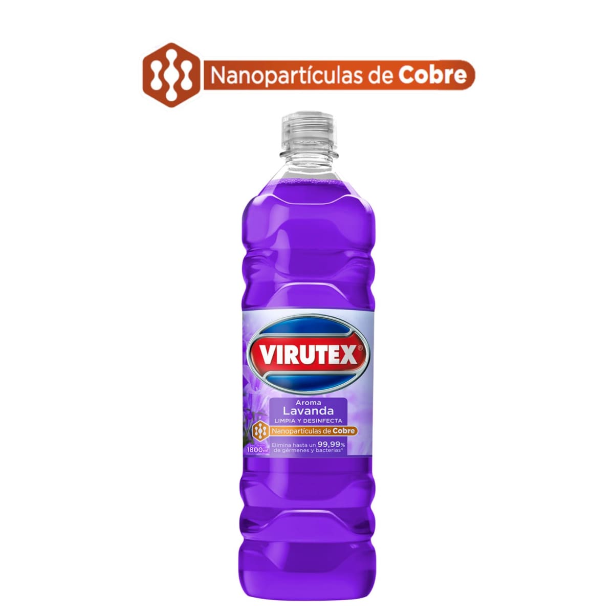 LIMPIADOR MULTI-SUPERFICIES VIRUTEX DESINFECTANTE 1800 ML CON NANOPARTÍCULAS DE COBRE3