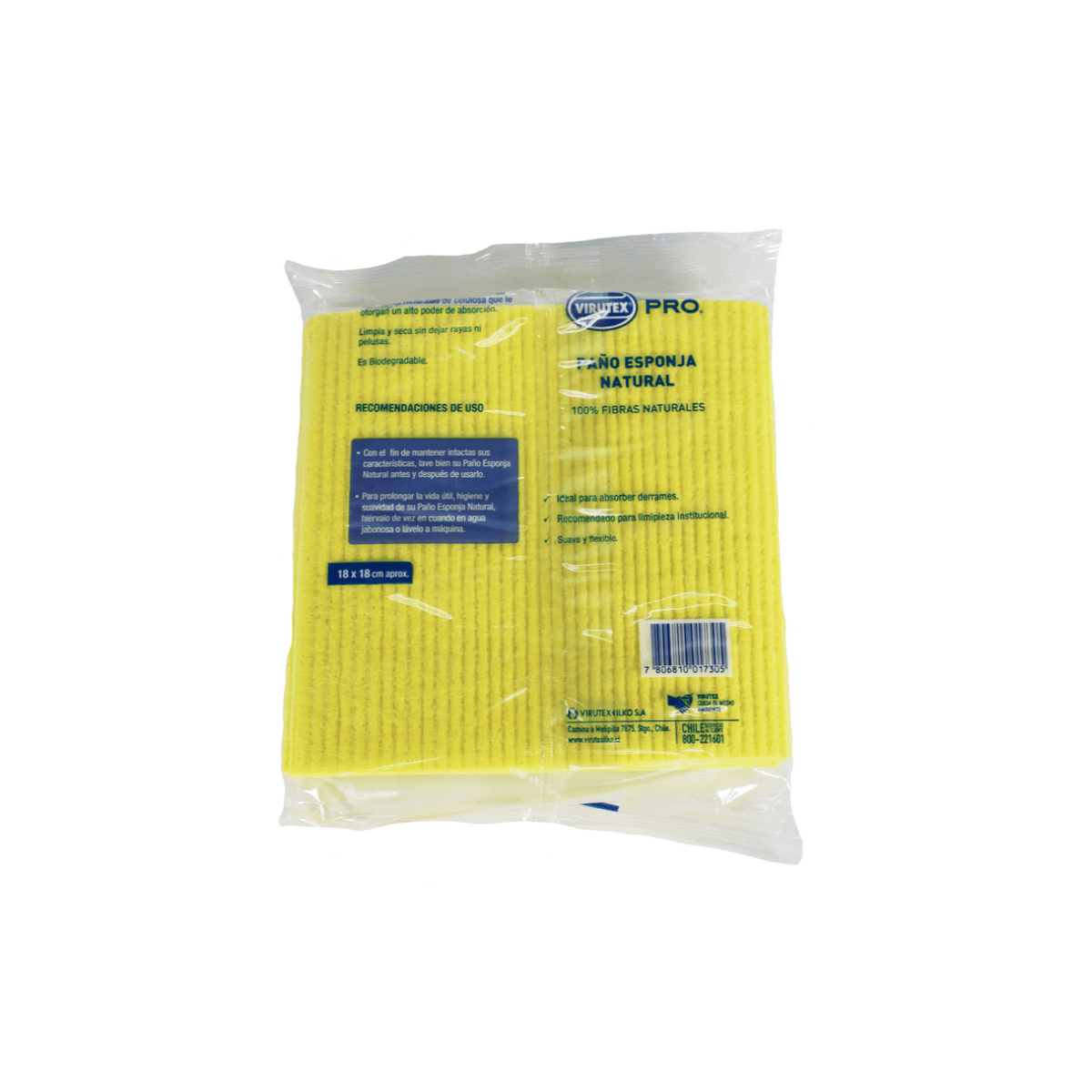 PAÑO ESPONJA VIRUTEX PRO 18X18 CM AMARILLO 6 UNIDADES3