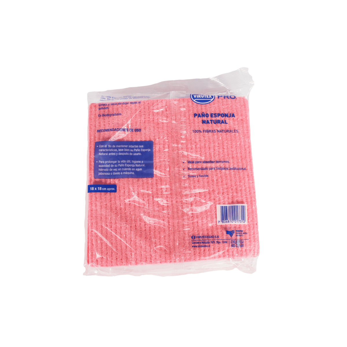 PAÑO ESPONJA VIRUTEX PRO 18X18 CM ROSADO 6 UNIDADES3