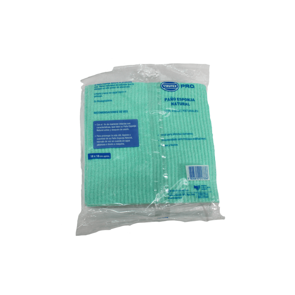 PAÑO ESPONJA VIRUTEX PRO 18X18 CM VERDE 6 UNIDADES3