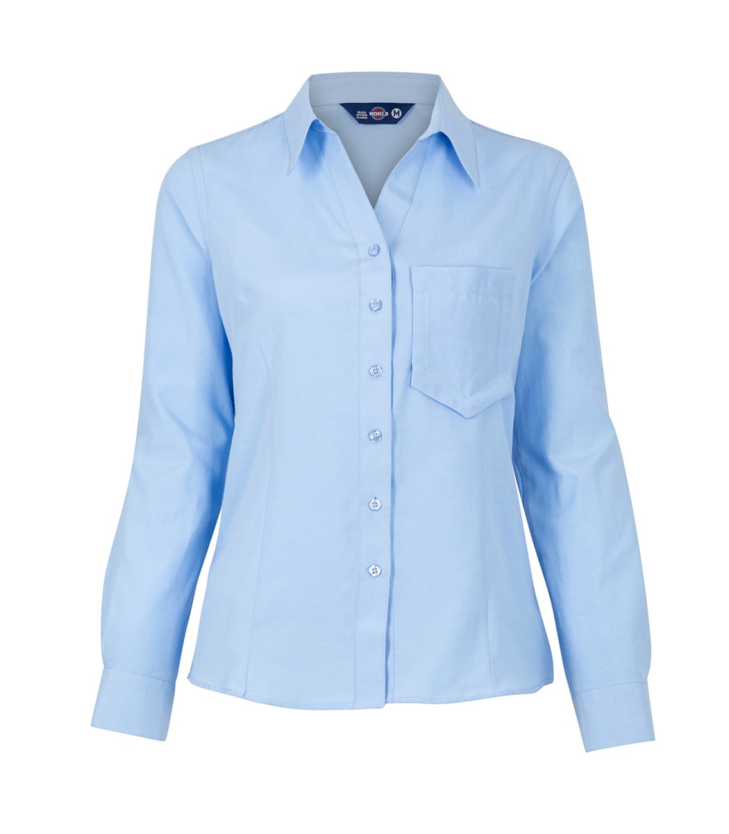 BLUSA OXFORD CLASSIC MANGA LARGA MUJER1