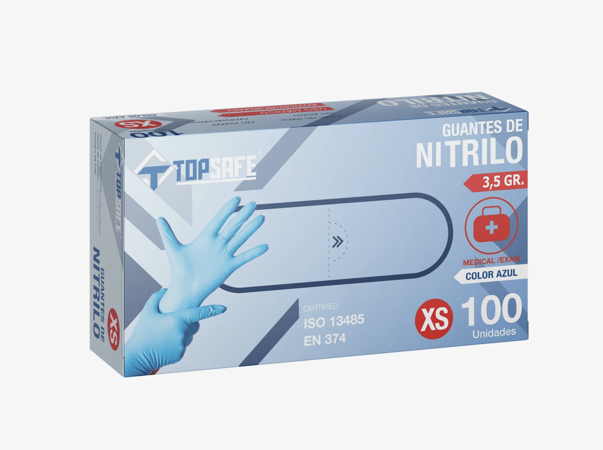 GUANTES DE NITRILO AZUL 3,5 GR(CAJA DE 100 UNIDADES)2