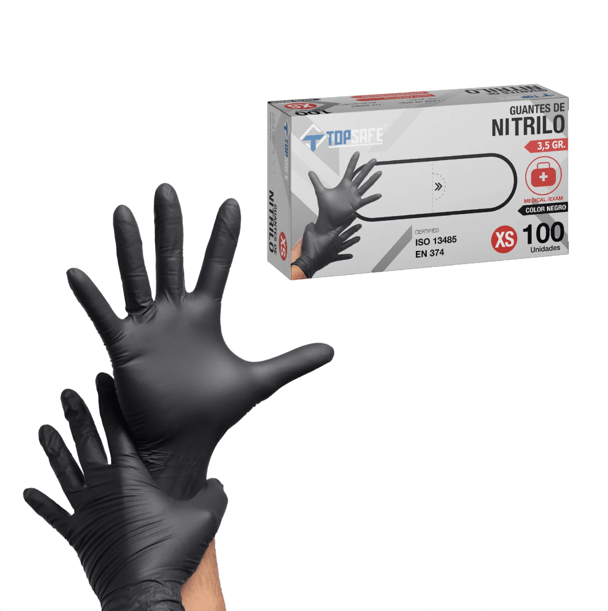 GUANTES DE NITRILO NEGRO 3,5 GR(100 UNIDADES) 0