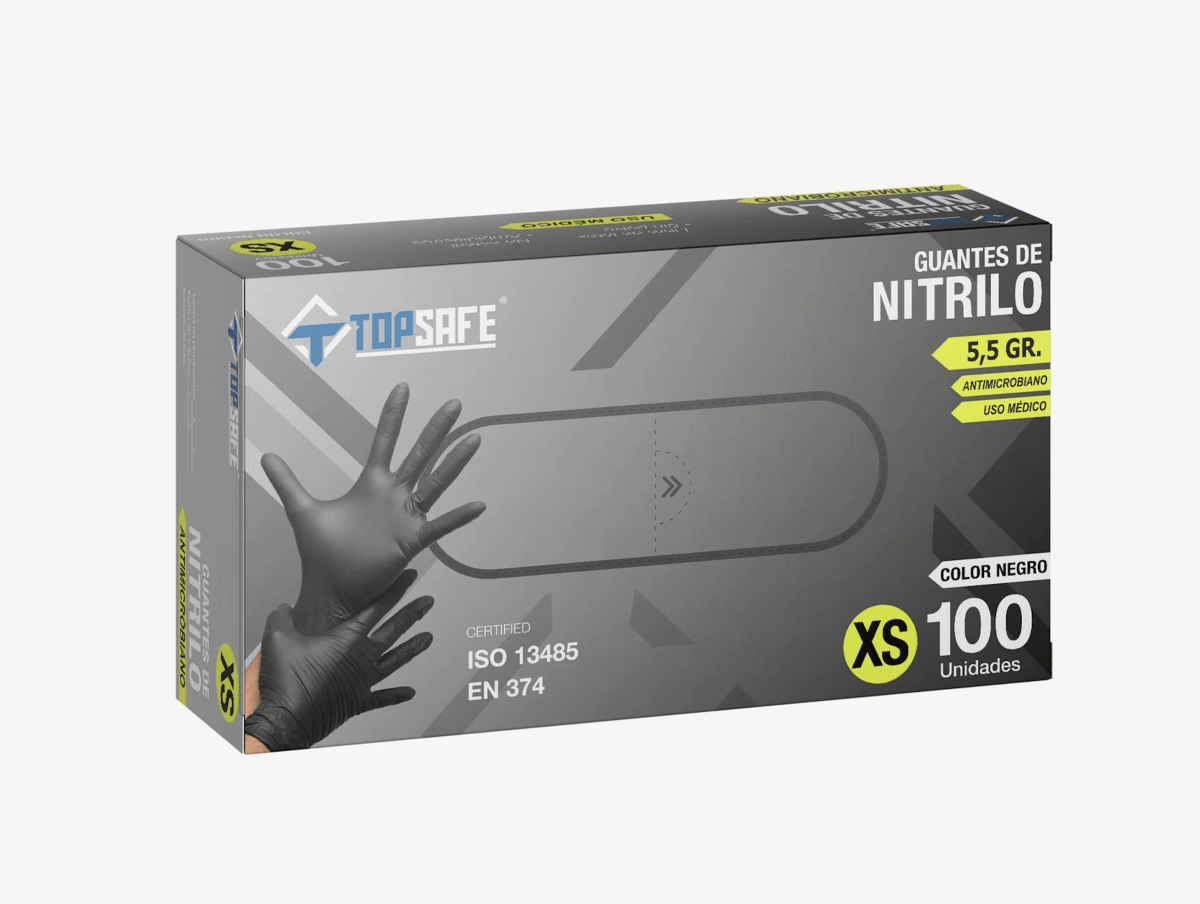 GUANTES DE NITRILO NEGRO 5,5 GR(100 UNIDADES)2
