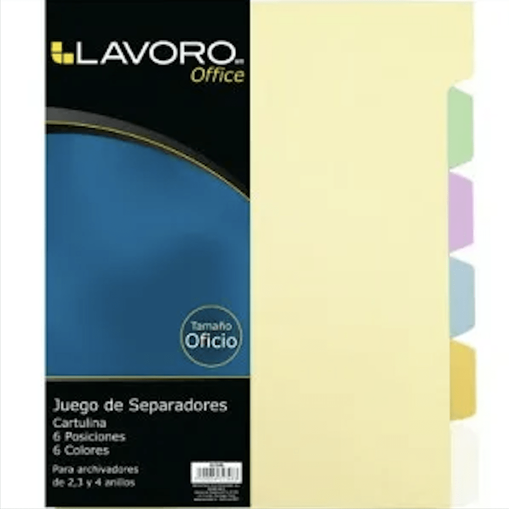 SEPARADOR LAVORO 6 DIVISIONES 6 COLORES SURTIDOS2