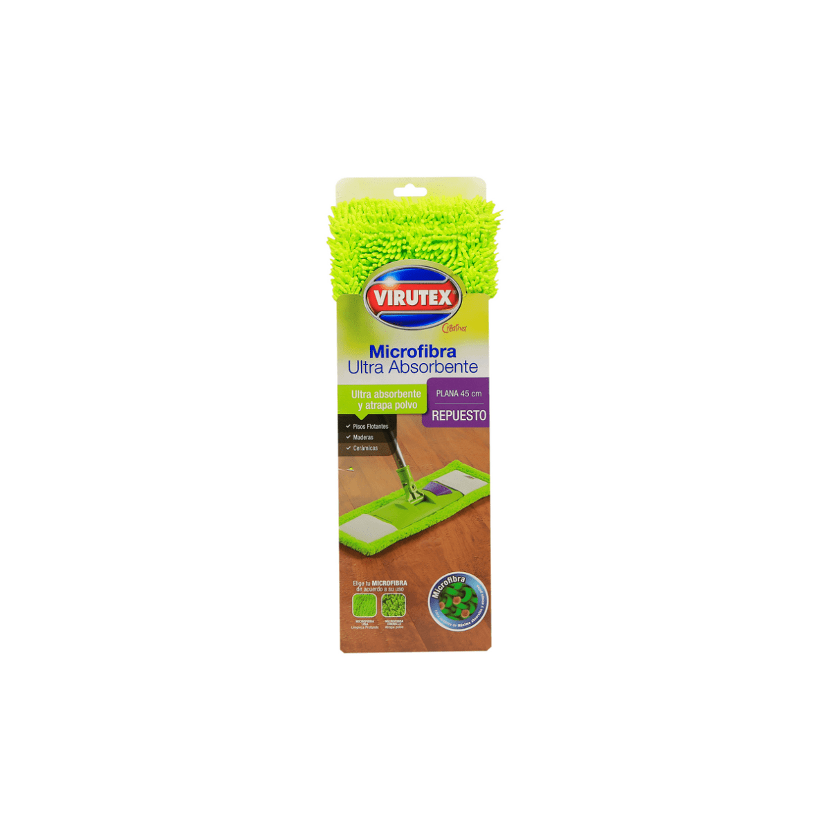 MOPA PLANA MICROFIBRA CON MANGO 45 cm. VIRUTEX2