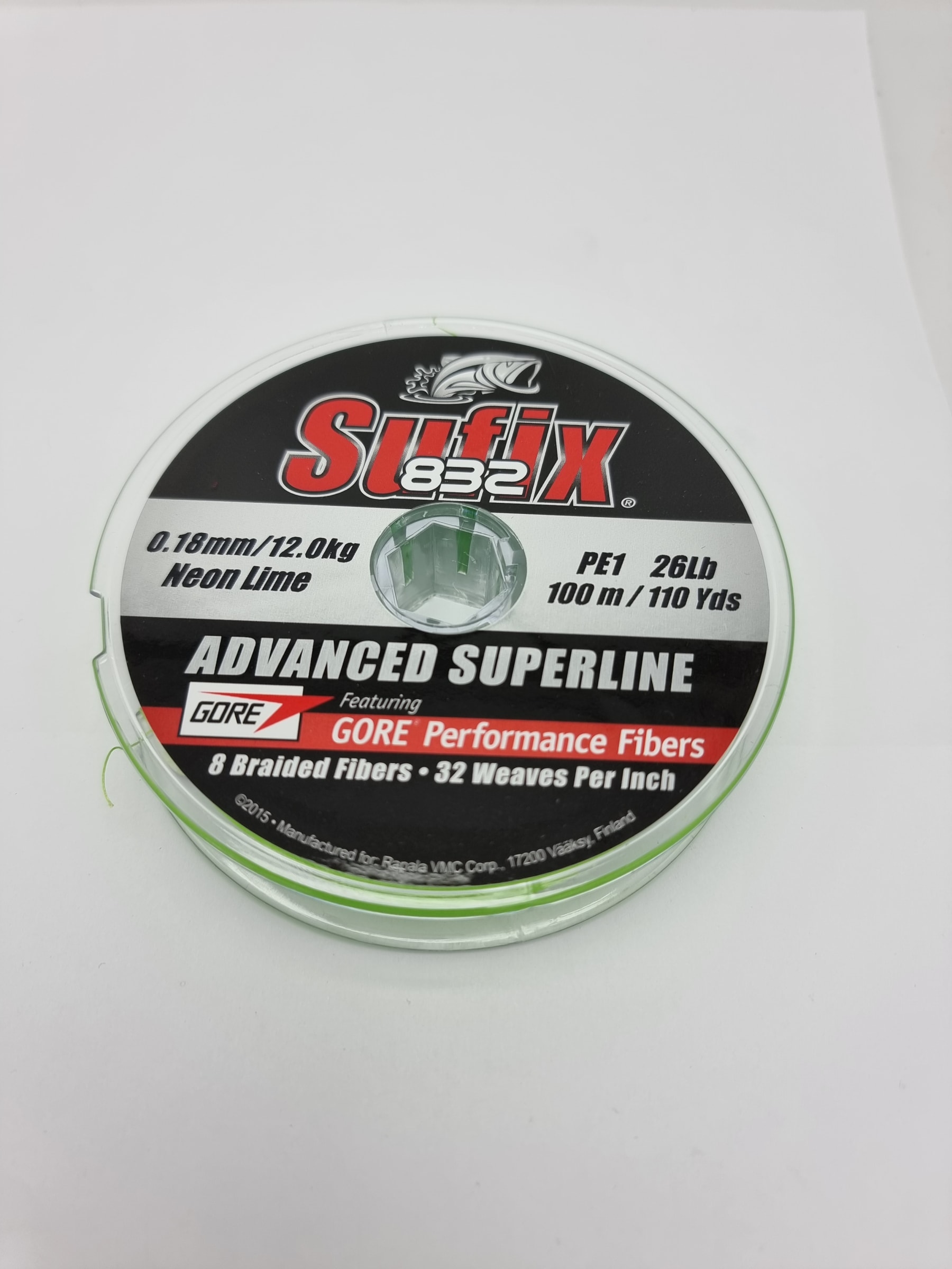 MULTIFILAMENTO SUFIX 832 NEON LIME 100M 0.15mm 9.2kg