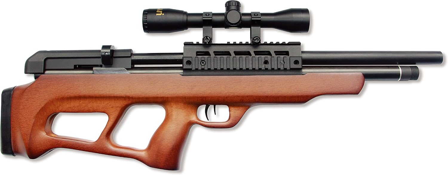 PACK RIFLE PCP BEEMAN COMMODORE MADERA + MIRA TELESCOPICA + BOMBIN