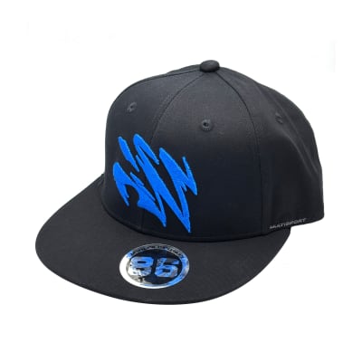 GORRO OKUMA NEGRO C/AZUL VISERA PLANA1