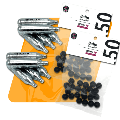 50 BALINES TRAUMÁTICO + 12 CO21