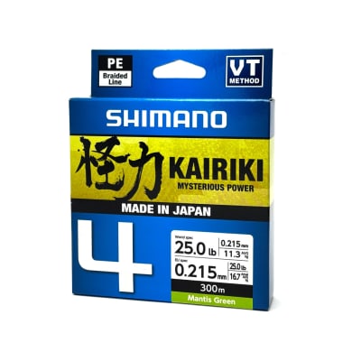 MULTIFILAMENTO SHIMANO KAIRIKI 4 300MTS MANTIS GREEN1