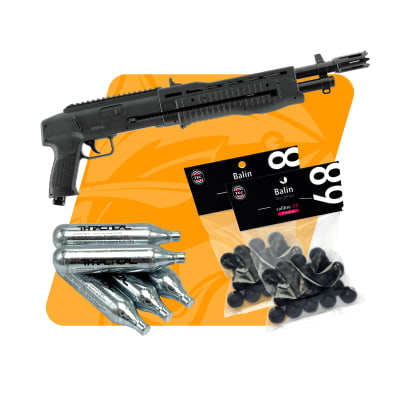 PACK ESCOPETA TRAUMATICA HDB CAL.68 + 10 CO2 + 50 BALINES TRAUMATICOS1