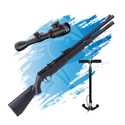 PACK RIFLE PCP JTS AIRSTRYKE 5.5 + MIRA TELESCOPICA + BOMBIN1