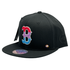 GORRO DOUBLE AA NEGRO BOSTON 3 COLORES VISERA ESTAMPADA PLUMA