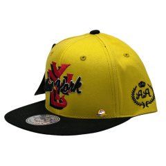 GORRO DOUBLE AA AMARILLO NEW YORK LOGO ROJO