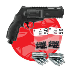 PACK REVOLVER UMAREX TR50 + 10 CO2 + 50 BALINES TRAUMATICOS CAUCHO