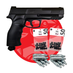 PACK PISTOLA UMAREX TP50 + 10 CO2 + 50 BALINES TRAUMATICOS CAUCHO