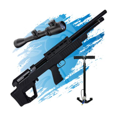 PACK RIFLE PCP BEEMAN COMMODORE SINTETICO REGULADO + MIRA TELESCOPICA + BOMBIN