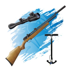 PACK RIFLE PCP BLACK MOOSE PR900 GEN2 + MIRA TELESCOPICA + BOMBIN