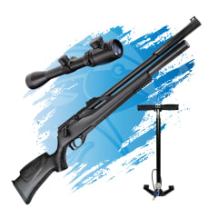 PACK RIFLE PCP BLACK MOOSE T-REX + MIRA TELESCOPICA + BOMBIN