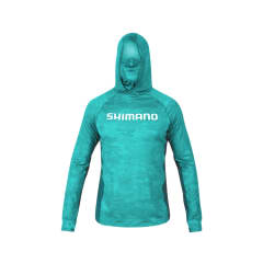 POLERA SHIMANO UPF+50 TECH GORRO Y BUFF VERDE AGUA
