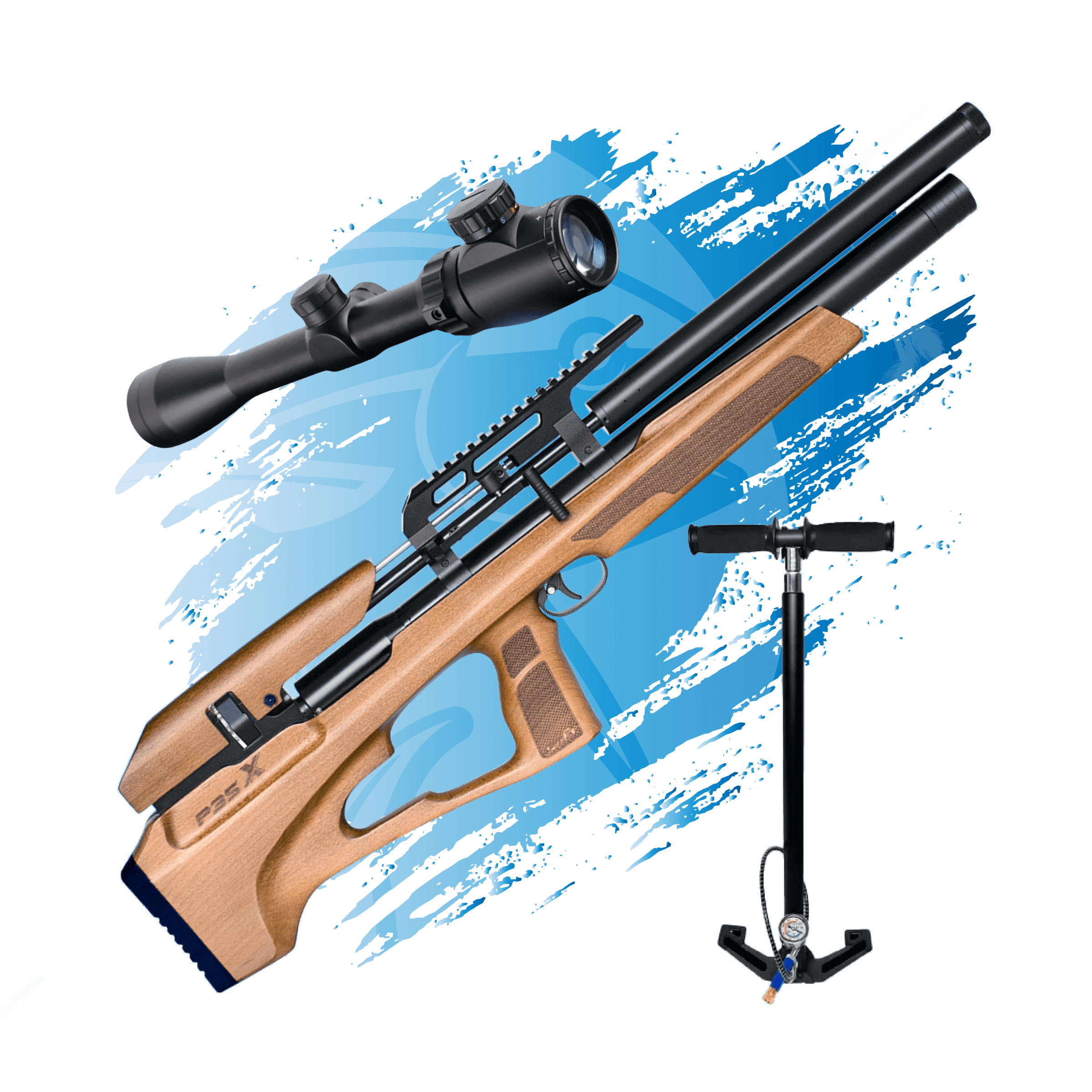 PACK RIFLE PCP ARTEMIS P35X BULLPUP + MIRA TELESCOPICA + BOMBIN