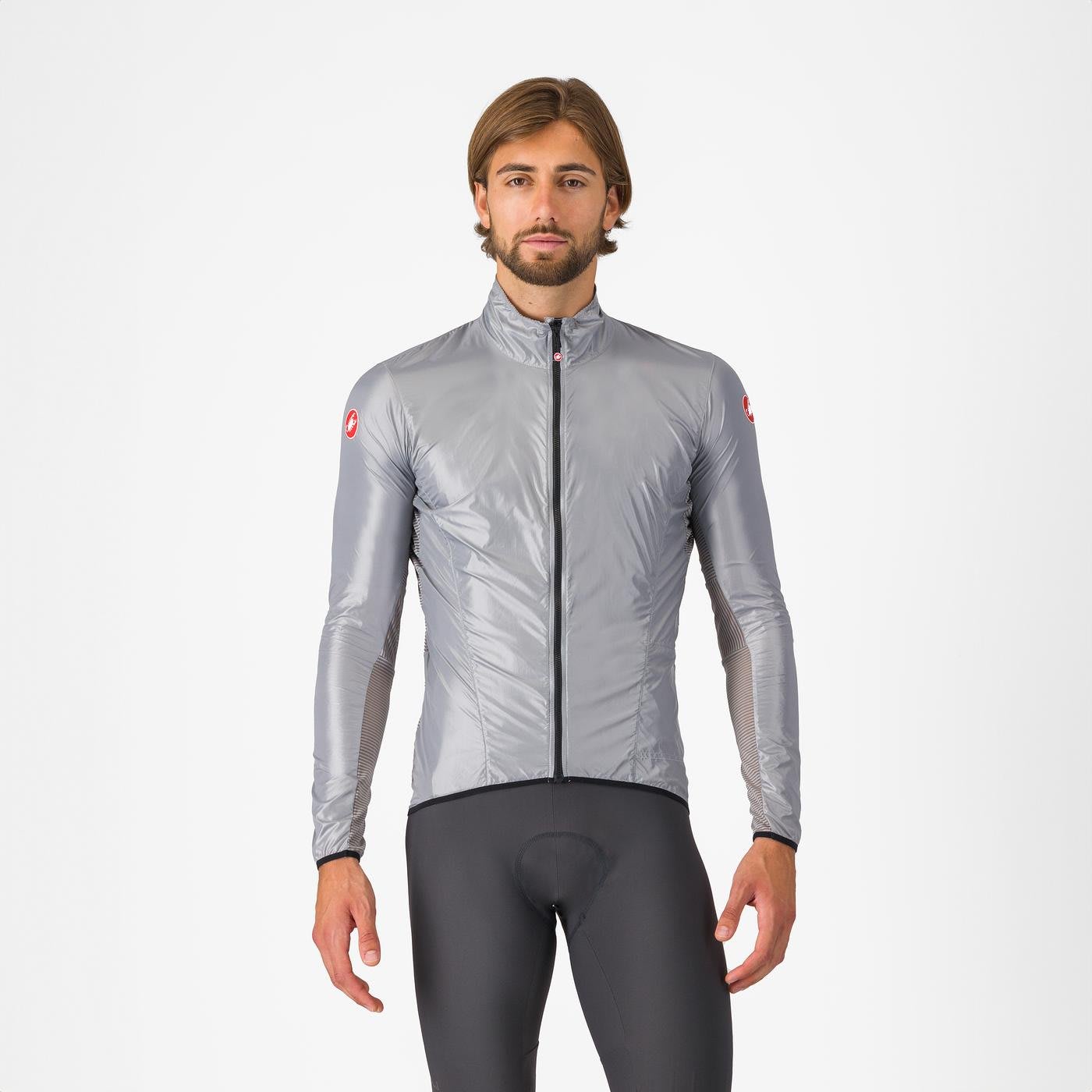 Castelli Aria Shell Jacket Silver Gray L