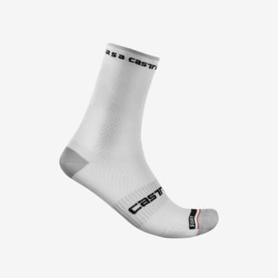 Castelli Calcetines Rosso Corsa Pro 15 White