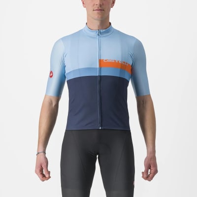 Castelli Tricota A Blocco Baby Blue/Scarlet Lava