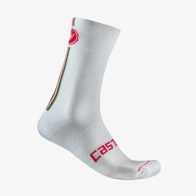 Castelli Calcetines Racing Stripe 18 White